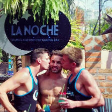 gay kiss at La Noche gay nightclub in Puerto Vallarta, Mexico