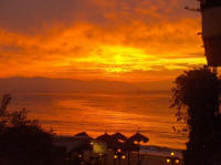 puerto Vallarta sunset in December from along Los Muertos beach