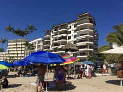 The iconic beachfront La Palapa building on Los Muertos