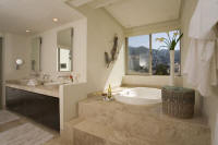 luxury master bedroom bath in Molino de Agua vacation rental