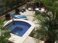 selva romantica Casita Feliz outdoor lounging-dining terrace and private heated dipping pool