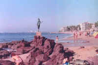 southern end of los muertos beach and the boy on his seahorse vallarta's symbol