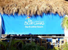 blue chairs gay hotel resort beachfront in puerto vallarta