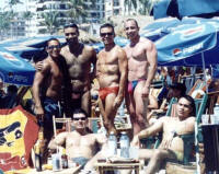 hector, francisco and friends at the gay beach during easter week - semana santa