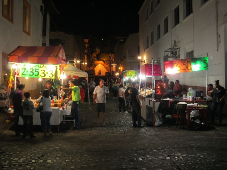 puerto vallarta street vendors and food late at night