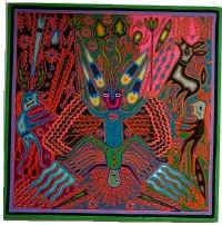 Spirit guide - Huichol yarn painting by Jose Benito Sanchez - thanks to Arte Magico Huichol gallery