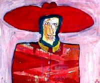 the red man - painting by Puerto Vallarta artist Javier Fernandez