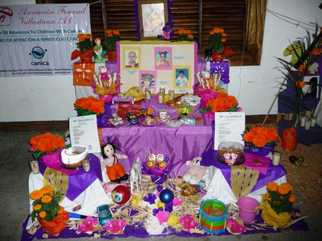 day of dead altar to Puerto Vallarta children who have died of cancer